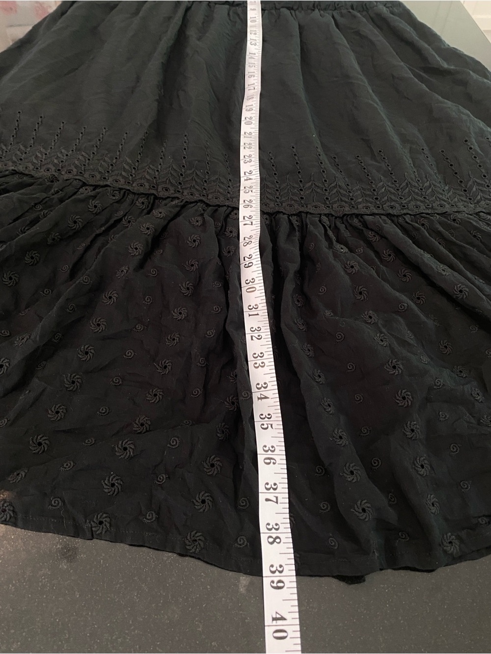J. Crew Black Sorrento Dress Tiered Ruffled Eyelet Cotton Voile Cami Maxi M 6-8 - Picture 12 of 13